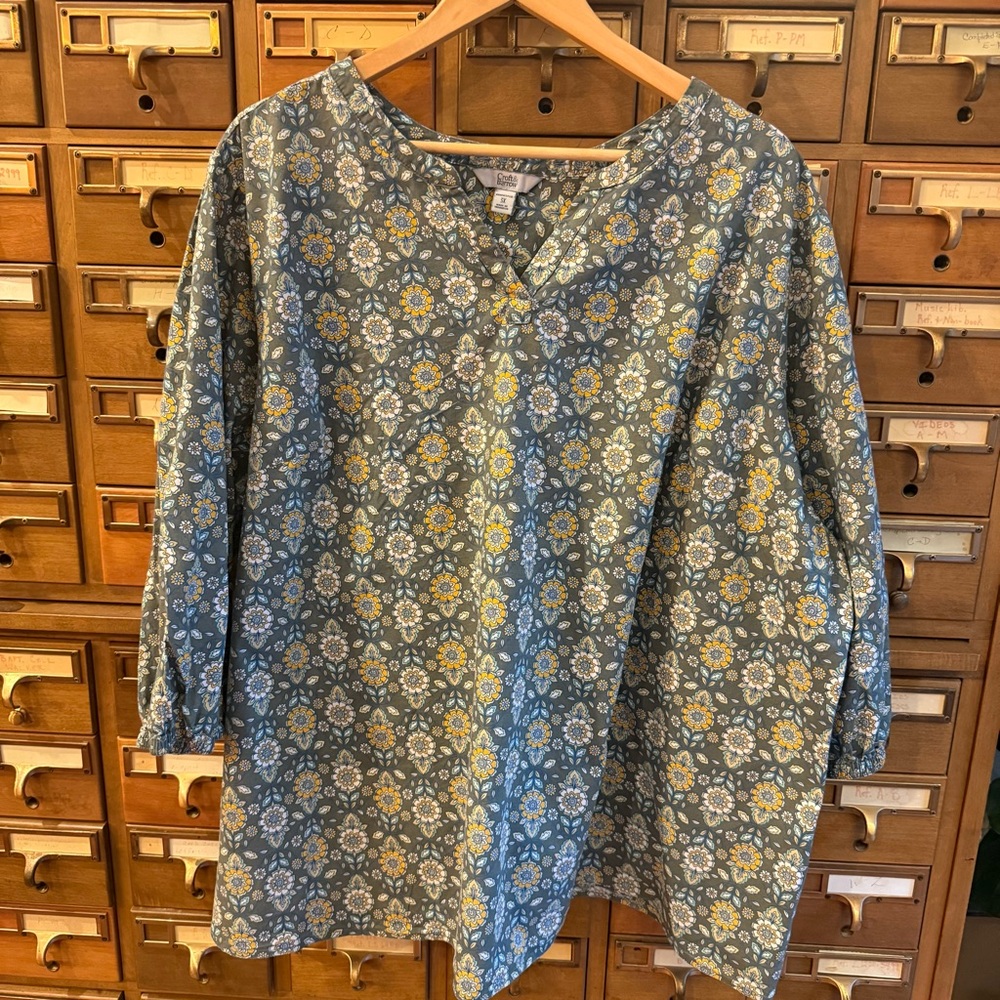 Croft & Barrow 3X Green Floral Tunic Top